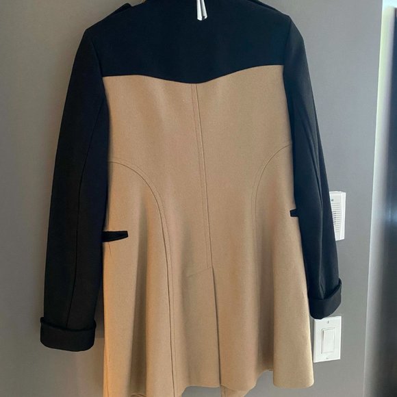 French Connection Wool Cashmere Color Block Coat - Size UK 4/US 0 - Picture 3 of 3